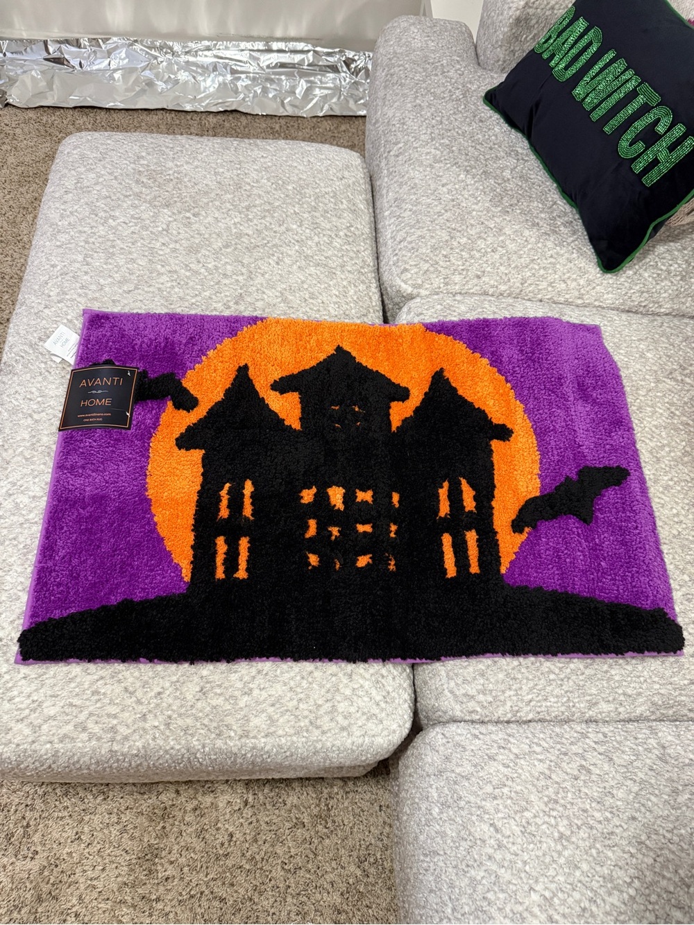 Avanti Purple & Orange Haunted House Accent Rug Halloween